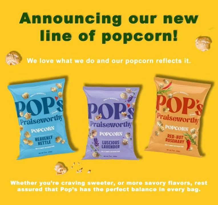 Get Your 🍿 Ready! Pop's Praiseworthy Popcorn Launches Small Bag Popcorn
