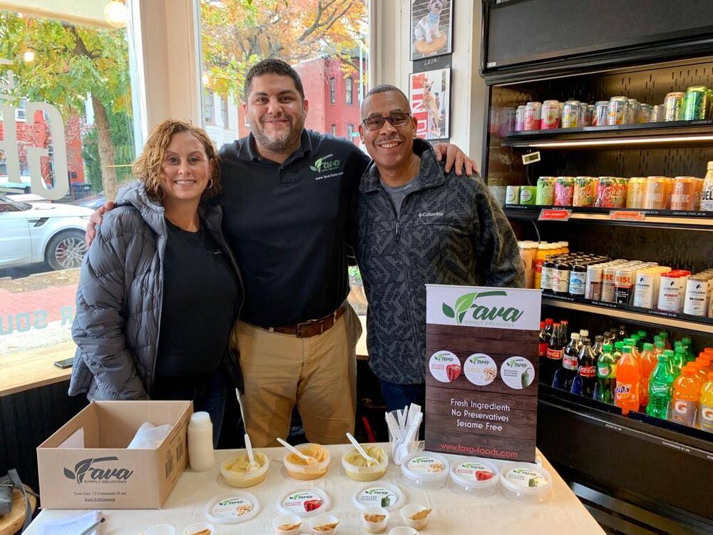 Hummus Fans with Fava Foods Founder at UK Demo.jpg